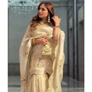 peacock embroidary Readymade Sharara Suit Eid Dress | Indian Pakistani xxl size